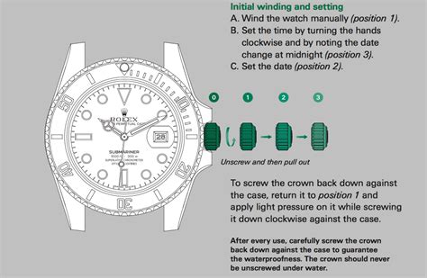 how to set date and time on a rolex watch|rolex watch setting instructions.